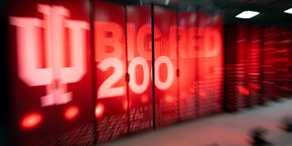 Big Red 200 is an HPE Cray EX supercomputer designed to support scientific and medical research, and advanced research in artificial intelligence, machine learning, and data analytics.